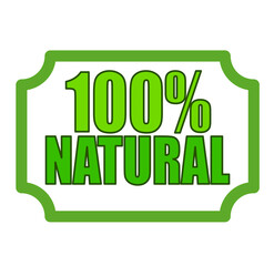 Label in green tones one hundred percent natural, for products, various uses.