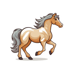 Obraz na płótnie Canvas Playful cartoon Horse sticker Illustrations in minimalist detailed style