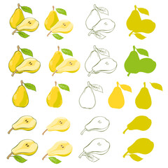 set with painted fruits 