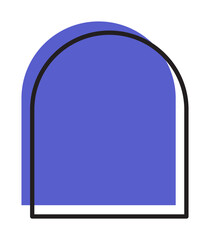 Trendy vector minimalist geometric line color basic arch element. Shape abstract figure bauhaus form. Retro style texture illustration. Modern design poster, cover, card design