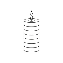 Icon of a burning wax candle on a white background.