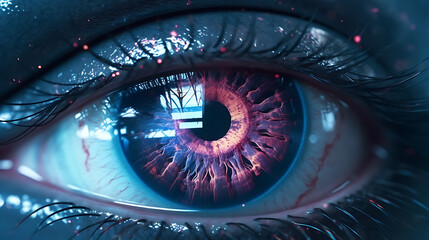 Close-up of the human eye.Created with Generative AI technology.