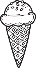 ice cream cone sweet dessert Outline Simple vector illustration