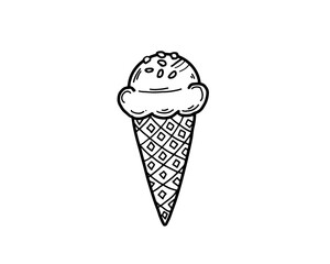 ice cream cone sweet dessert Outline Simple vector illustration