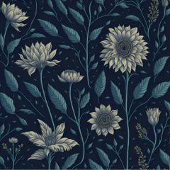Türaufkleber Opulent Elegance: Vintage Shimmer of Luxurious Flower Patterns! © Dennis
