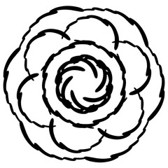 abstract black flower logo design