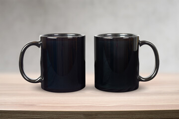 Black 11 oz. Mugs Mockup in Modern Scandinavian Room