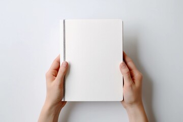 A person holding a book Mock up Generative AI