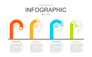 staff head line bar for infographic. used for process diagram, presentation, working flow, information layout, banner, chart, and graph. business concept with 4 options. data visualization.