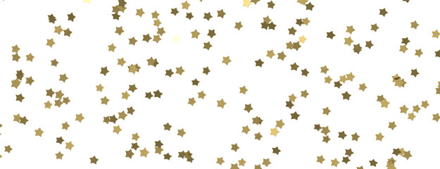 XMAS Stars - Holiday golden decoration, glitter frame isolated -