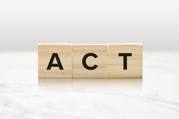ACT Wooden Tiles - Acceptance and Commitment Therapy and Action Concept
