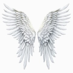 Obraz premium Golden white Angel Wings Mockup,isolated on white background,Generative AI.