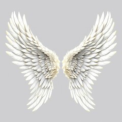Fototapeta premium white Angel Wings Mockup,isolated on white background,Generative AI.