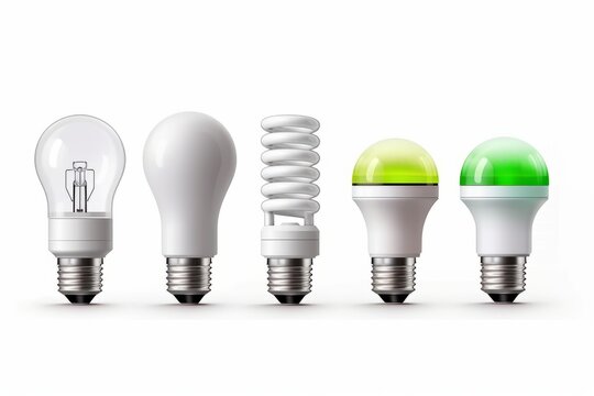 A row of light bulbs with one that says energy on the bottom Generative AI