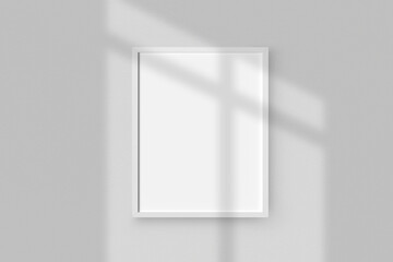 Blank space Portrait Photo Frames isolated on white, realistic rectangle gray frames mockup. Empty framing for your design, picture, painting, poster, lettering or photo gallery with shadow overlay.
