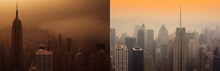 Herausforderungen der Umwelt: Waldbrände und Luftverschmutzung in New York"