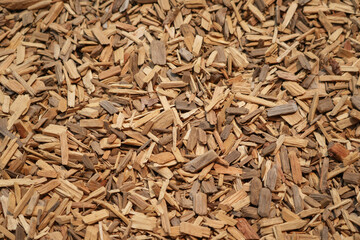 high angle view of mulch background in garden