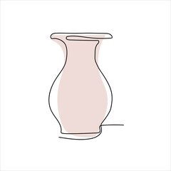 vases. Antique and modern tableware, ceramic bottle, museum exhibit, Greek art. line art. vector drawing. on a white background. color fill.