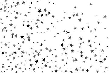 Star confetti. Silver casual confetti background. Bright design pattern.