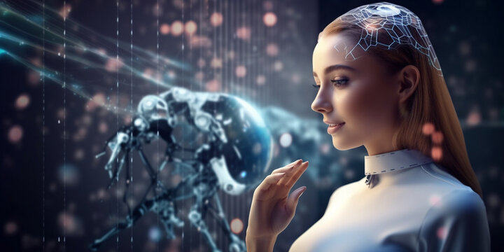 K&uuml;nstliche Intelligenz mit Mensch und Maschine integriert, ai generativ