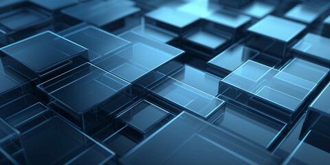 Futuristischer Cyberspace Hintergrund für Webdesign und Drucksachen in Blau, ai generativ