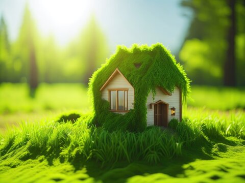 Eco house Green and environmentally friendly. ai generative
