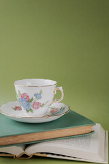 Teacup on book
