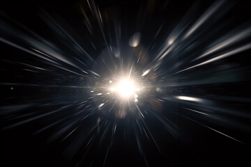 Digital lens flare in black bacground horizontal frame.