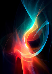 Fototapeta premium abstract background with glowing lines, Abstract Background with 3D Wave Bright 