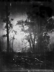 Obraz premium Metal grunge sheeting texture, rough-edged. 1900s, pulled, scratched. Film, dark palette. Creepy, mystic and dark. Generative Ai.