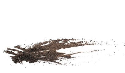 Pile dirt, soil isolated on white, with clipping path