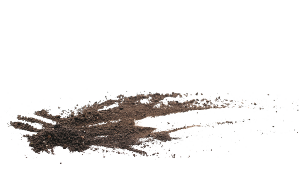 Pile dirt, soil isolated on white, with clipping path
