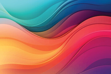  Colorful wavy background with paper cut style - obrazy, fototapety, plakaty