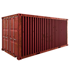 Sea Container 3d visualisation red metall perspective