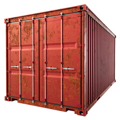 Sea Container 3d visualisation red metall perspective