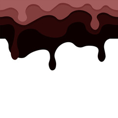 Chocolate drips of different colors in a seamless border