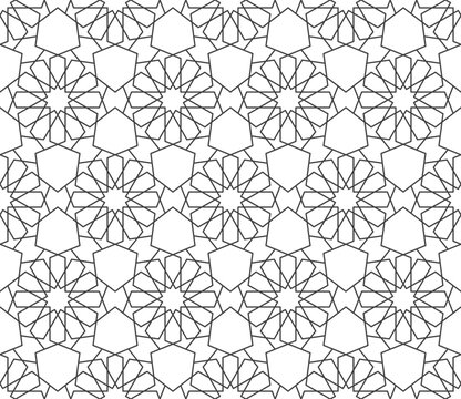 Seamless islamic pattern. Background vector illustration. Seamless girih pattern. Traditional Islamic Design. Mosque decoration element. Seamless geometric pattern. Vector decorative ornamental patter