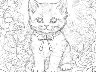 Coloring Book kitten illustration