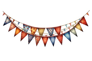 Obraz premium holiday flags isolated on white background. Generated by AI.