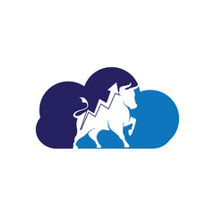 Financial bull logo design. Trade Bull Chart, finance logo. Economy finance chart bar business productivity logo icon.