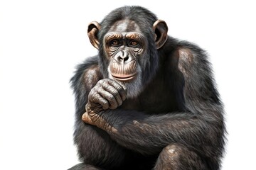 Naklejka premium chimpanzee isolated on white background. Generated by AI.