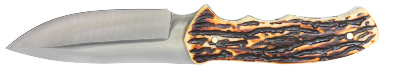 Survival knife with fake stag handle