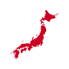 Red Japan Map Illustration