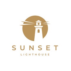 Lighthouse, Searchlight Logo Design Vector