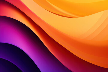 Abstract background with yellow, orange and purple waves. Generative AI