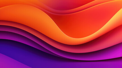 Abstract purple and orange waves background for design or presentation. Generative AI