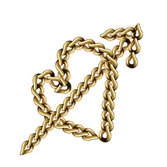Obraz premium gold chain - heart and arrow element
