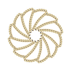 Gold chain round circle element - spiral chain - Gold Tone 
