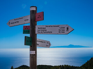 View of the Island of Tenerife from the Island of La Palma in the canary Islands
