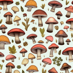 cartoon mushroom in the forest